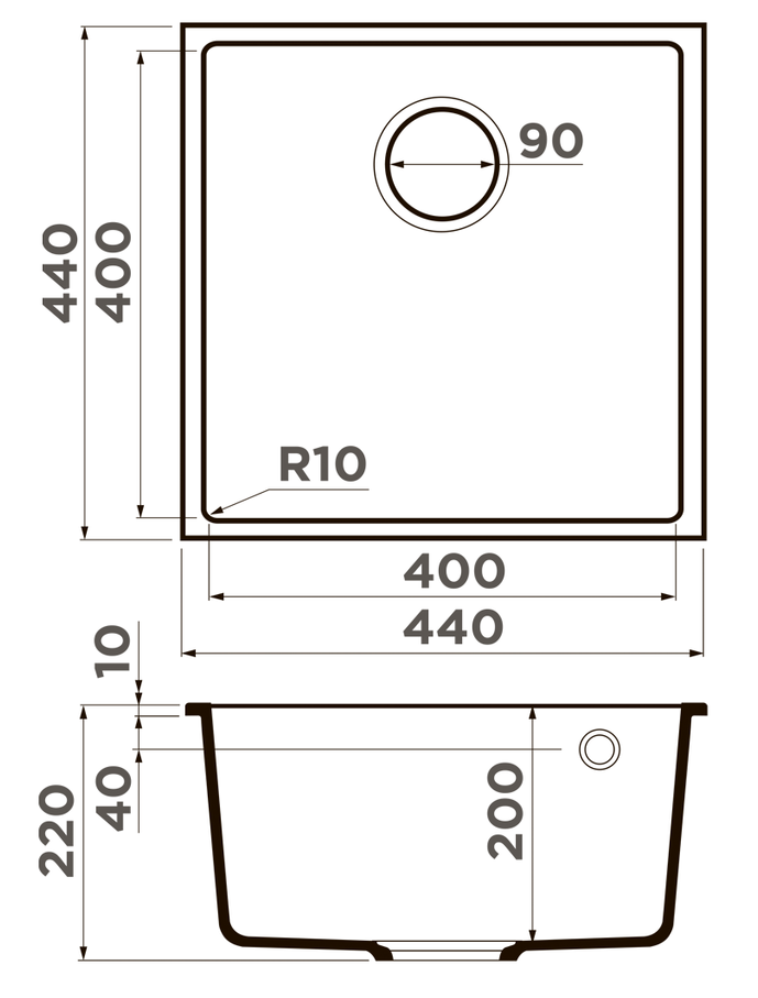 Omoikiri Bosen 44-U-SA, мойка, гранит, бежевый