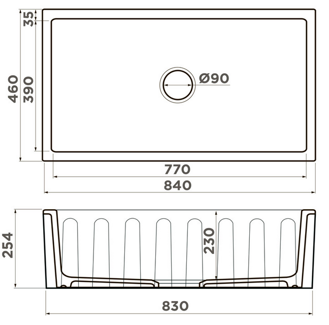 Omoikiri Mikura 83-WH Glossy, мойка, керамика, белый глянцевый