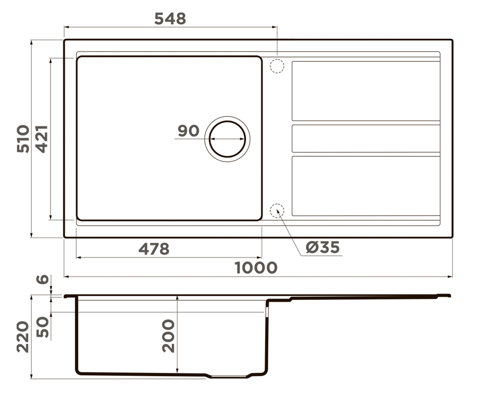 Omoikiri Kitagawa 100-WH, мойка, керамика, белый