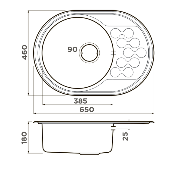 Omoikiri Kasumigaura 65-IN, мойка, нержавеющая сталь