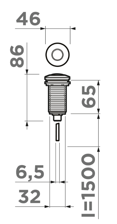 Omoikiri SW-01-C Пневматическая кнопка для измельчителя, хром