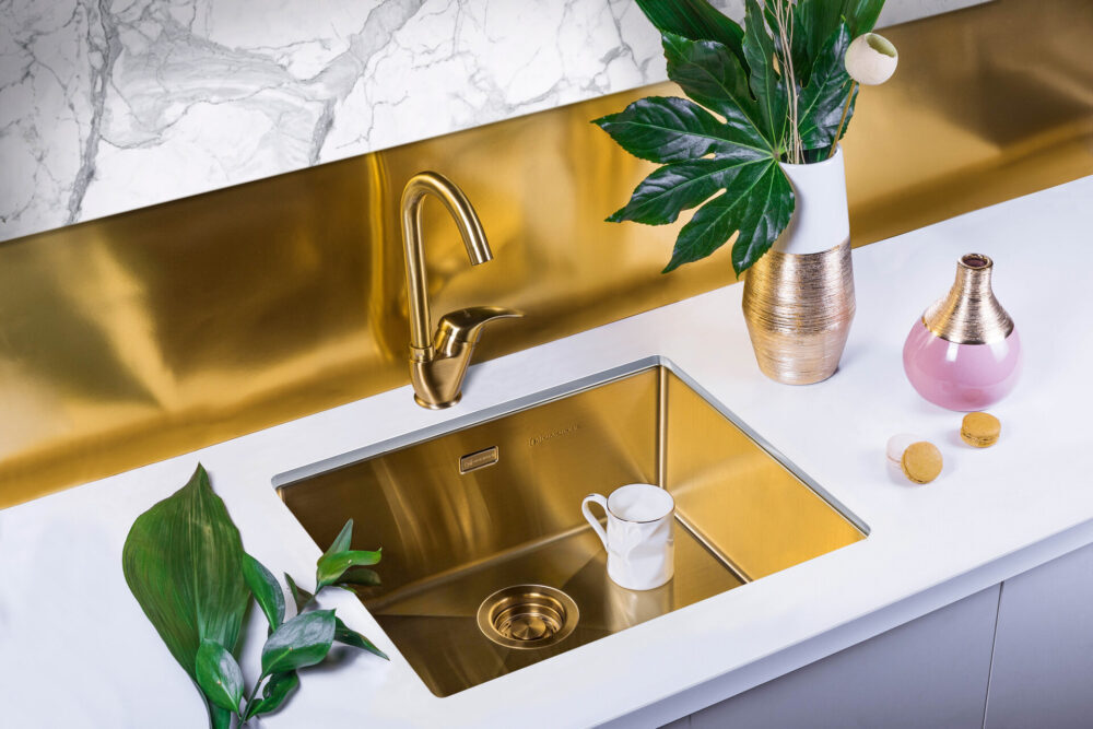 Omoikiri Taki 49-U/IF-LG, мойка, нержавеющая сталь/светлое золото 