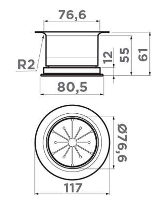Omoikiri сменная горловина для измельчителя NAGARE NA-04-GB, графит