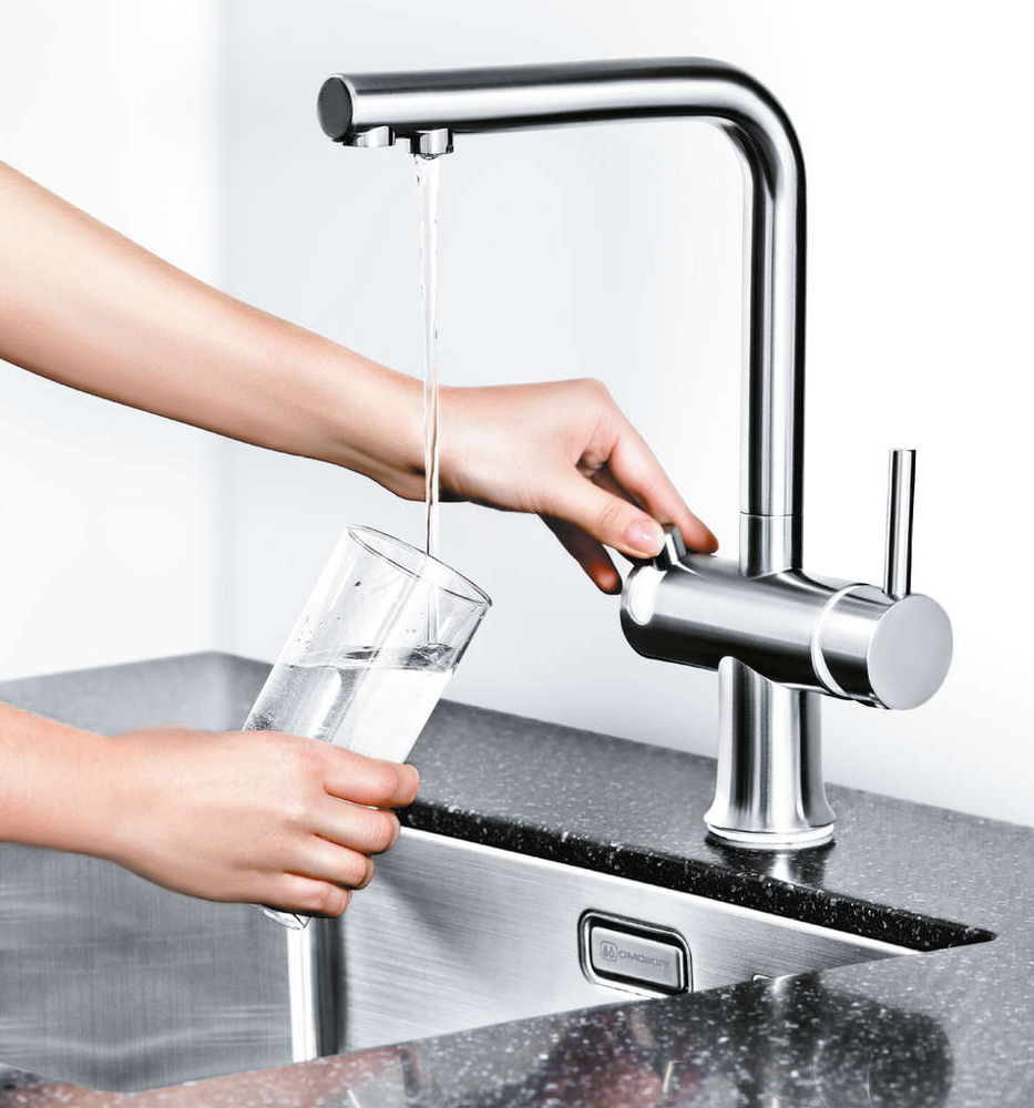 Omoikiri Hotaru-CH-BE, смеситель, хром/бежевые вставки на ручках