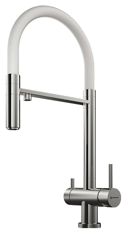 Omoikiri Kanto-C, смеситель, хром/белый гибкий шланг