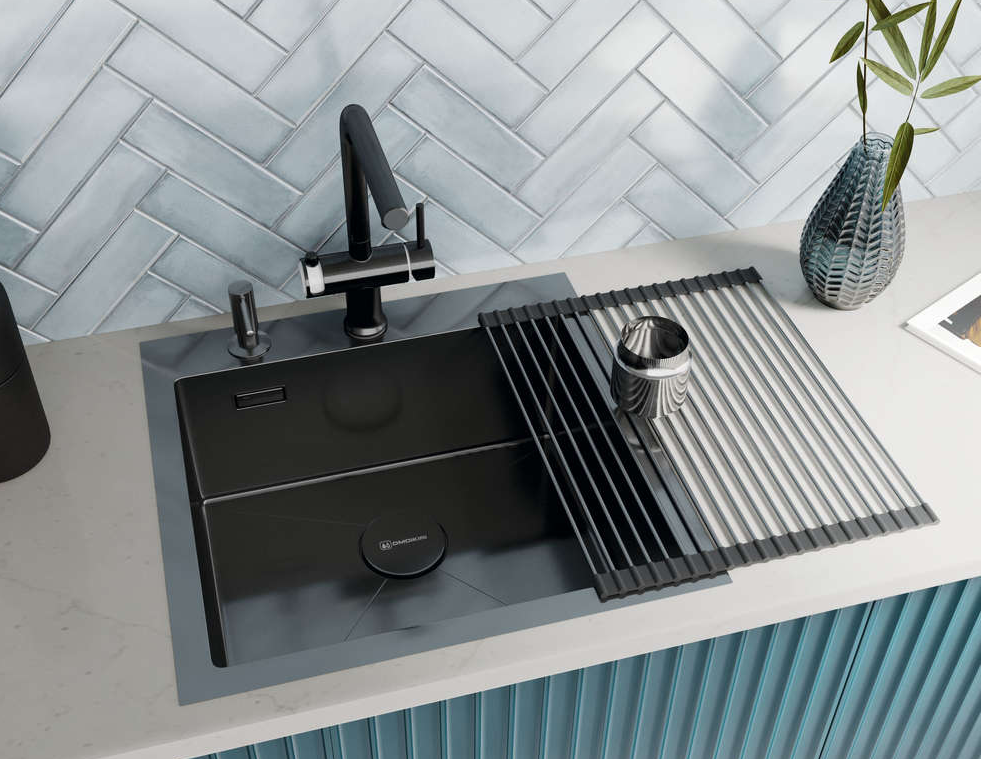 Omoikiri Akisame 51-GM, мойка, нержавеющая сталь/вороненая сталь