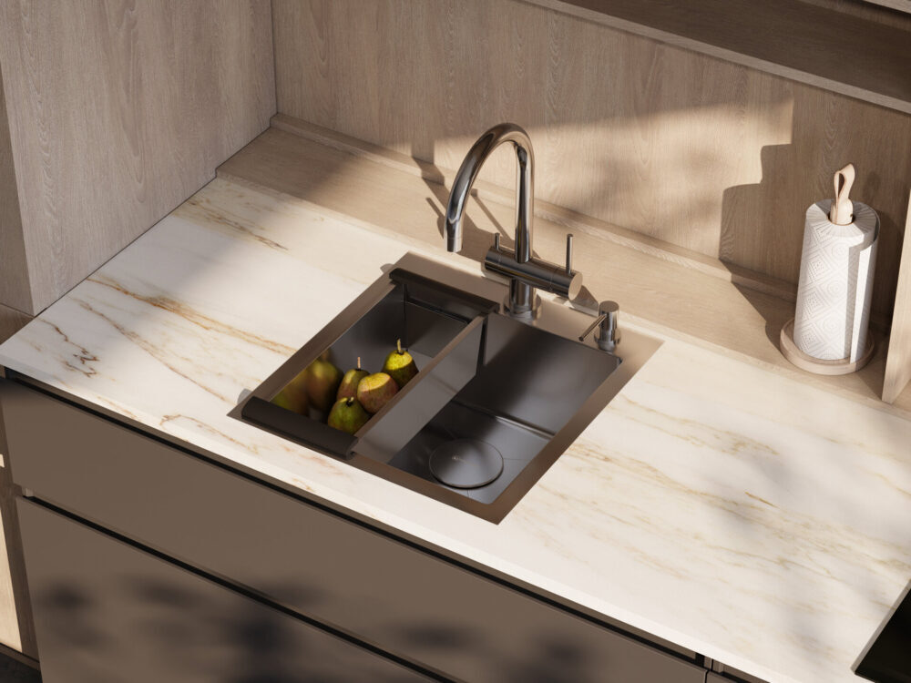 Omoikiri Akisame 46-GB, мойка, нержавеющая сталь/графит