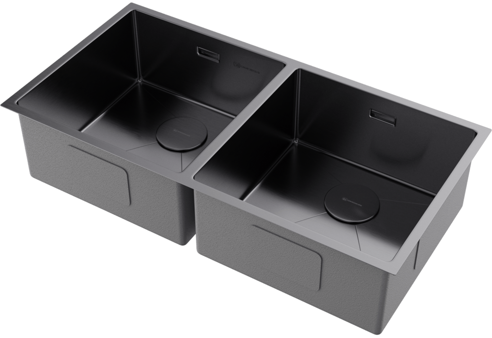 Omoikiri Taki 86-2-U/IF GM, мойка, нержавеющая сталь/вороненая сталь 