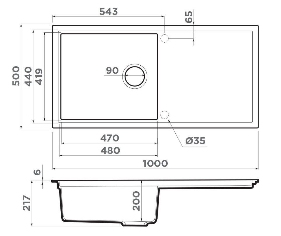 Omoikiri Sintesi 100-GB, мойка, керамика, графит