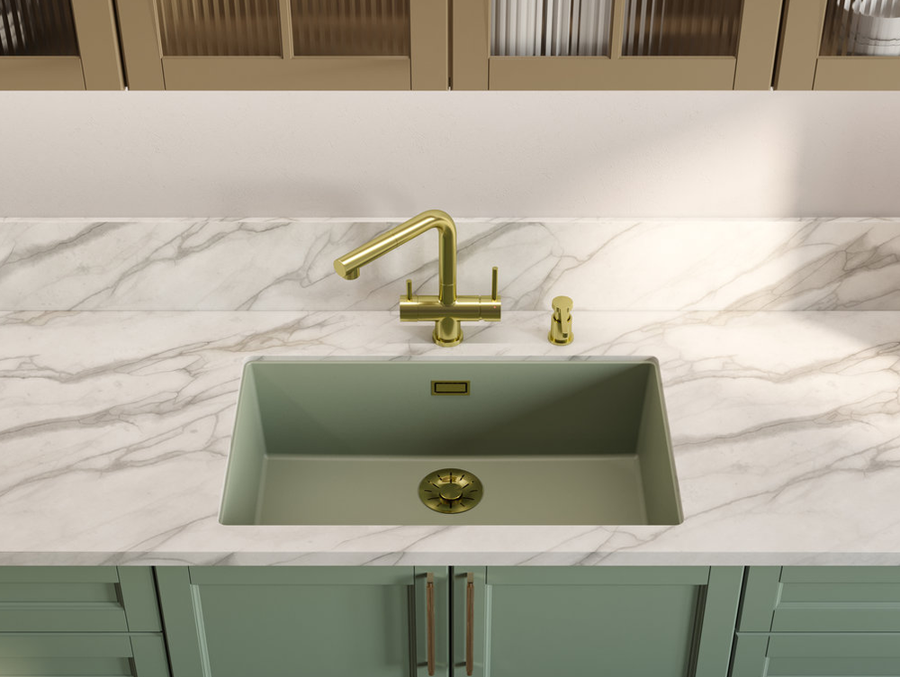 Omoikiri Yamakawa 75-U/I-WG, мойка, керамика, ветреный зеленый