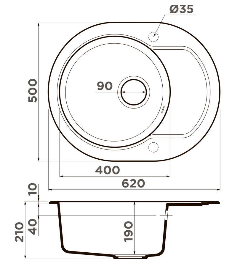 Omoikiri Manmaru 62-CA, мойка, гранит, карамель