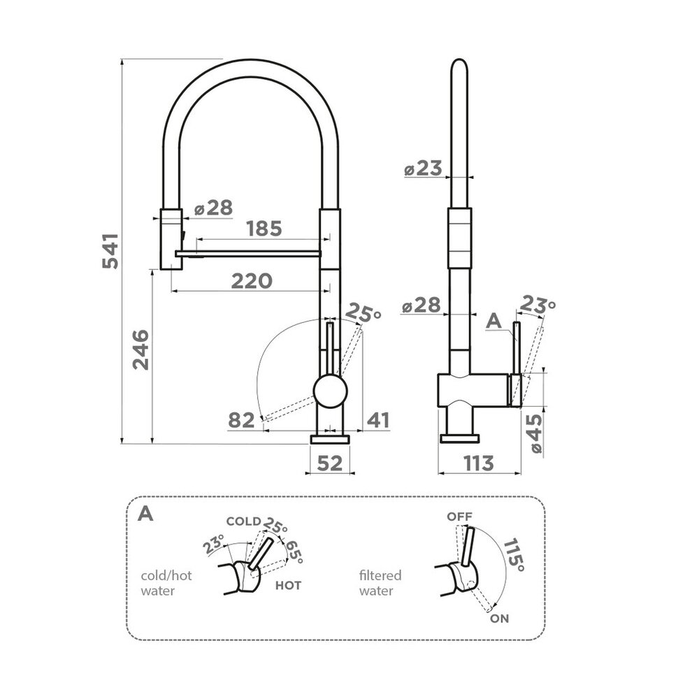 Omoikiri Kanto-2 Plus-SB BN-WH, смеситель, латунь, нержавеющая сталь/белый