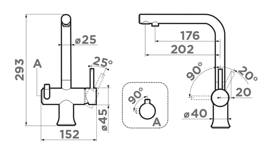 Omoikiri Hotaru-GB-IB, смеситель, графит/indigo blue