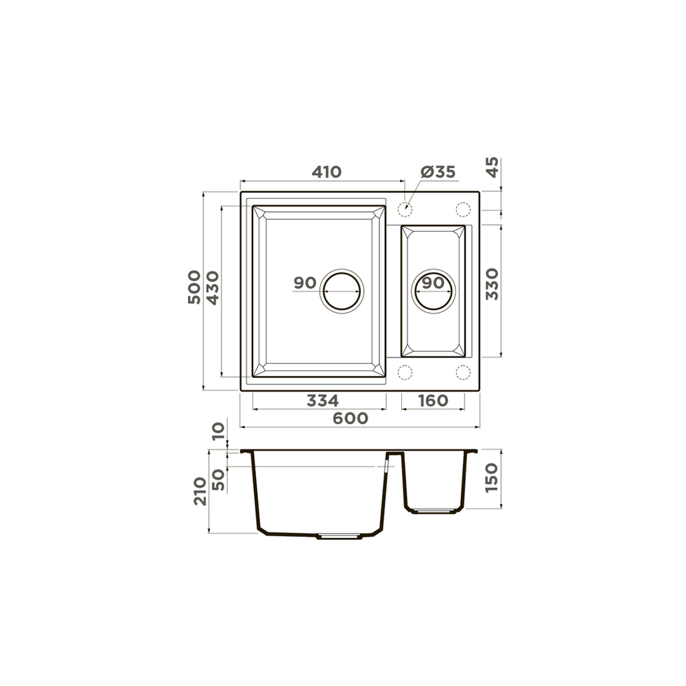 Omoikiri Sakaime 60-2-BE, мойка, гранит, ваниль