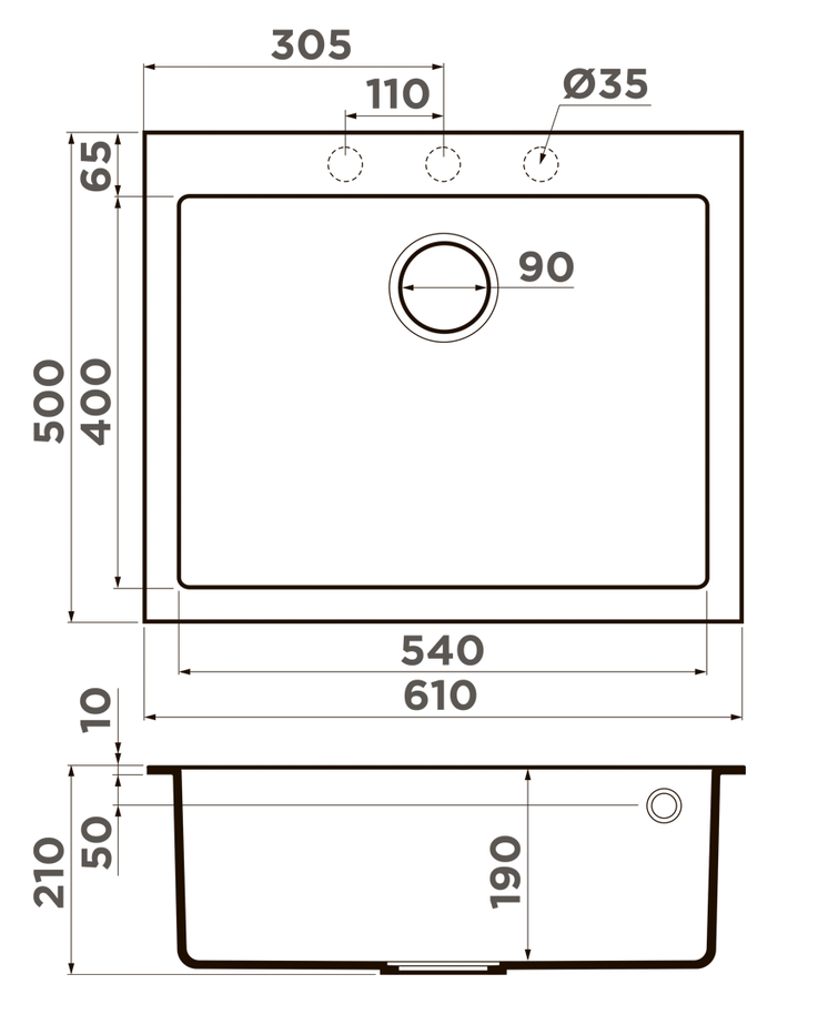 Omoikiri Bosen 61-BL, мойка, гранит, черный