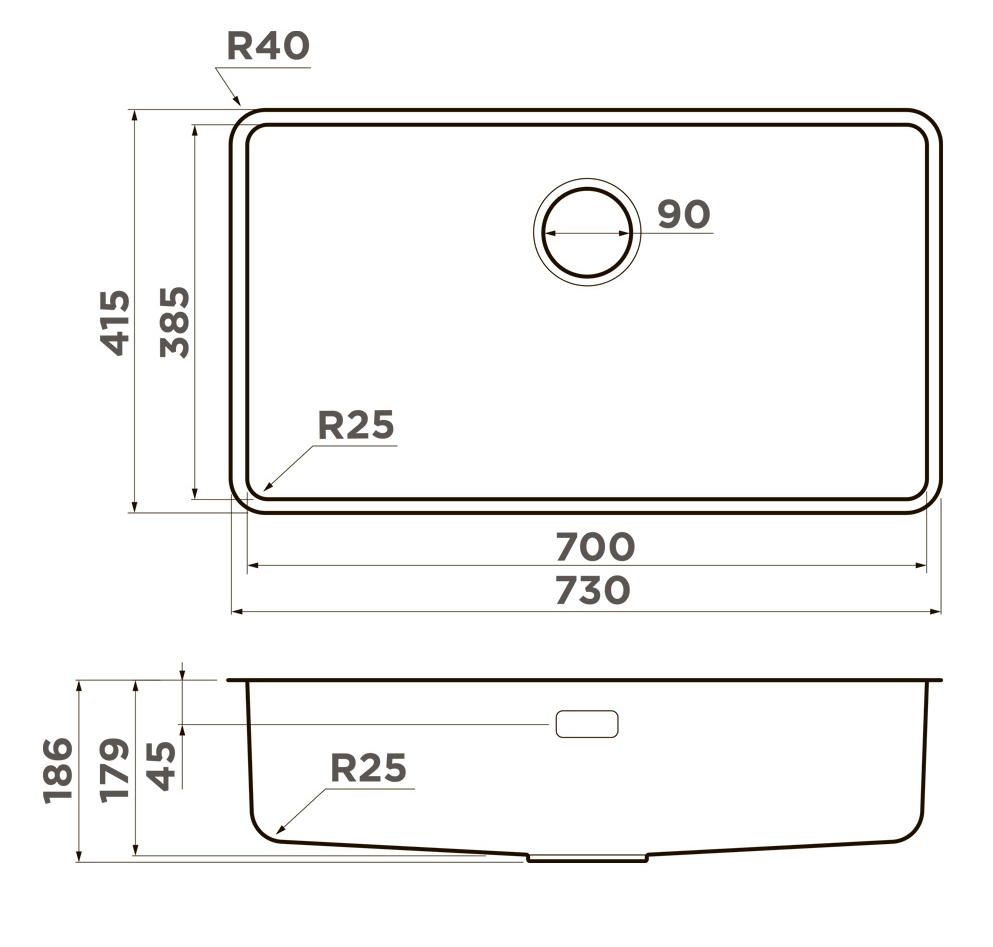 Omoikiri Omi 73-U/I-LG Ultra, мойка, нержавеющая сталь, светлое золото