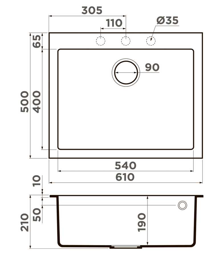 Omoikiri Bosen 61A-WH, мойка, керамика, белый