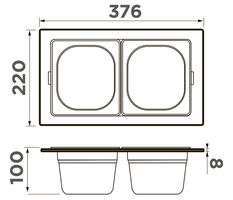 Omoikiri DC-04-2-GB, контейнер, нержавеющая сталь/графит