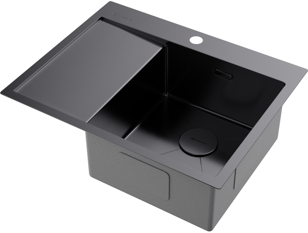 Omoikiri Akisame 65-GM-R, мойка, нержавеющая сталь/вороненая сталь, чаша справа