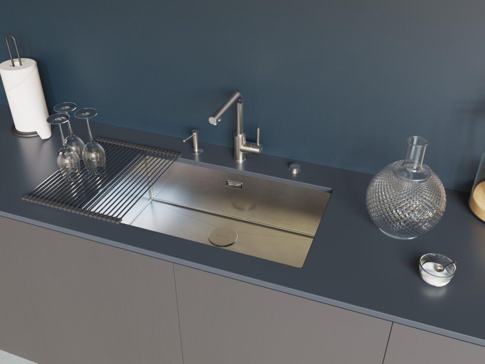 Omoikiri Taki 74-U/IF-GM, мойка, нержавеющая сталь/вороненая сталь