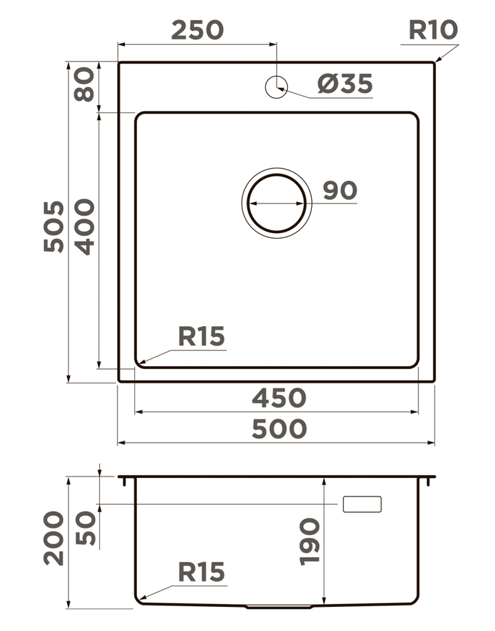 Omoikiri Amadare 50-IN, мойка, нержавеющая сталь