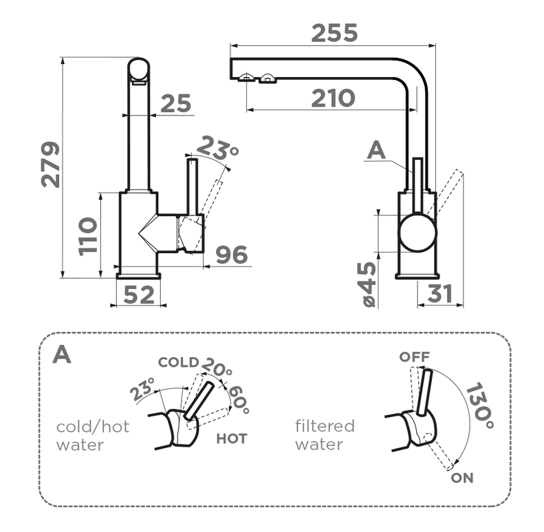 Omoikiri Nakagawa 2 Plus-CA, смеситель, карамель