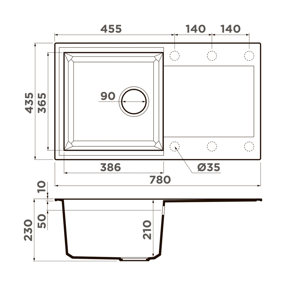 Omoikiri Sakaime 78-SA, мойка, гранит, бежевый