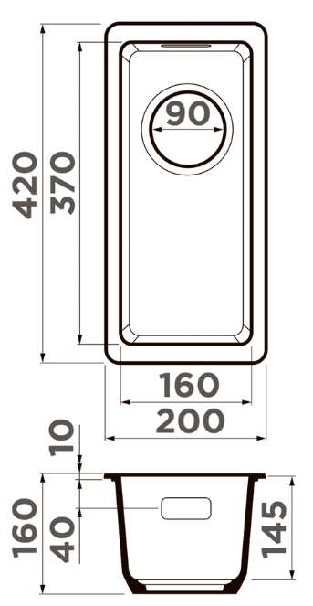 Omoikiri Kata 20-U-MA, мойка, гранит, марципан