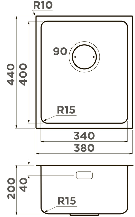 Omoikiri Tadzava 38-U/I-IN Ultra 15, мойка, нержавеющая сталь