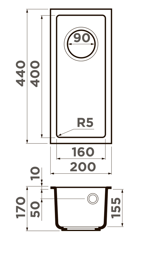 Omoikiri Bosen 20-U-EV, мойка, гранит, эверест