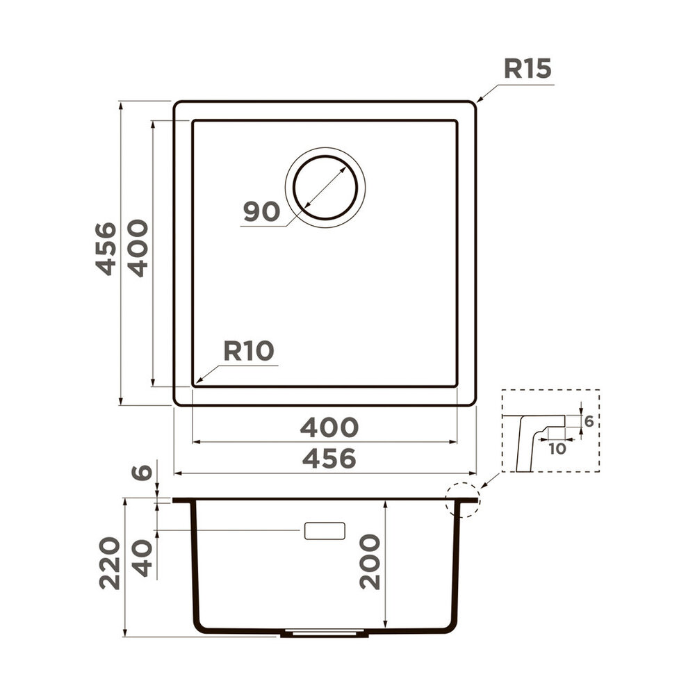 Omoikiri Yamakawa 45T-Integra-BL, мойка, гранит, черный