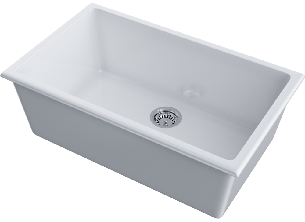 Omoikiri Okinoshima 76-U/I-WH Glossy, мойка, керамика, белый глянцевый