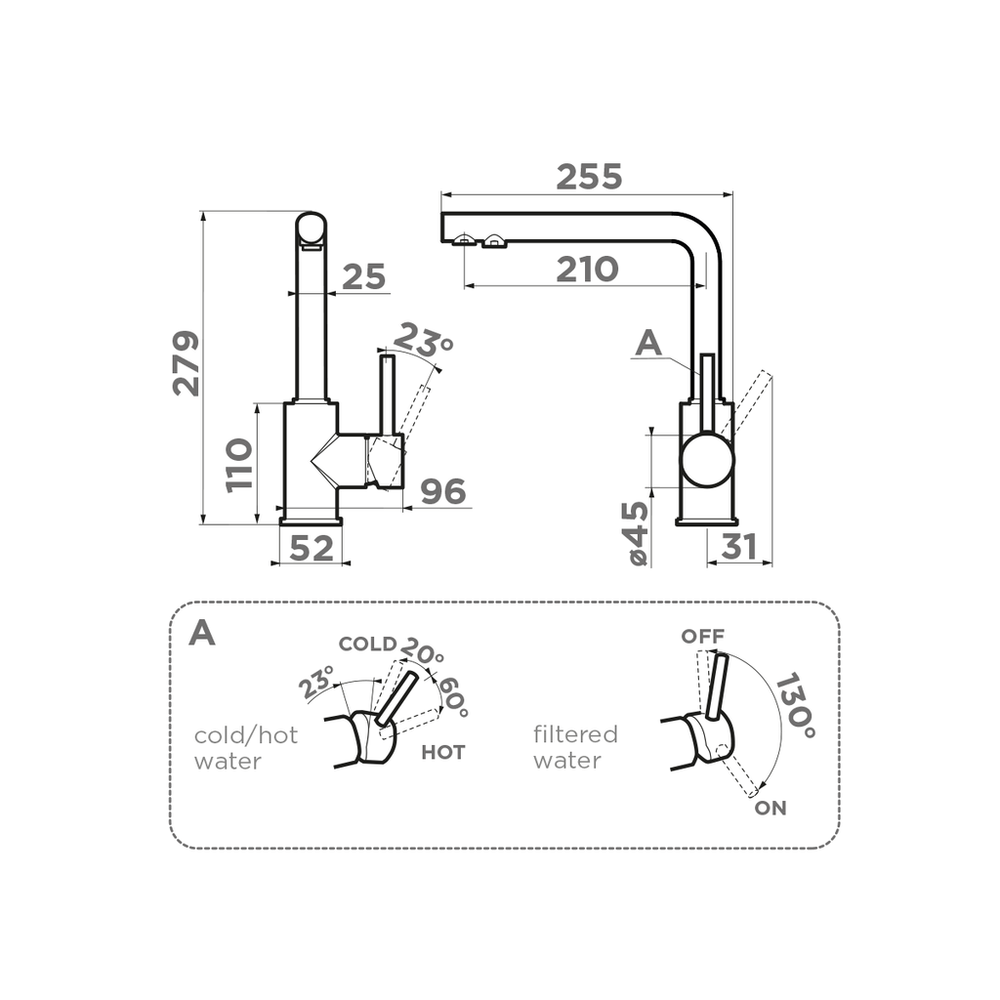 Omoikiri Nakagawa 2 Plus-SA, смеситель, гранит, бежевый