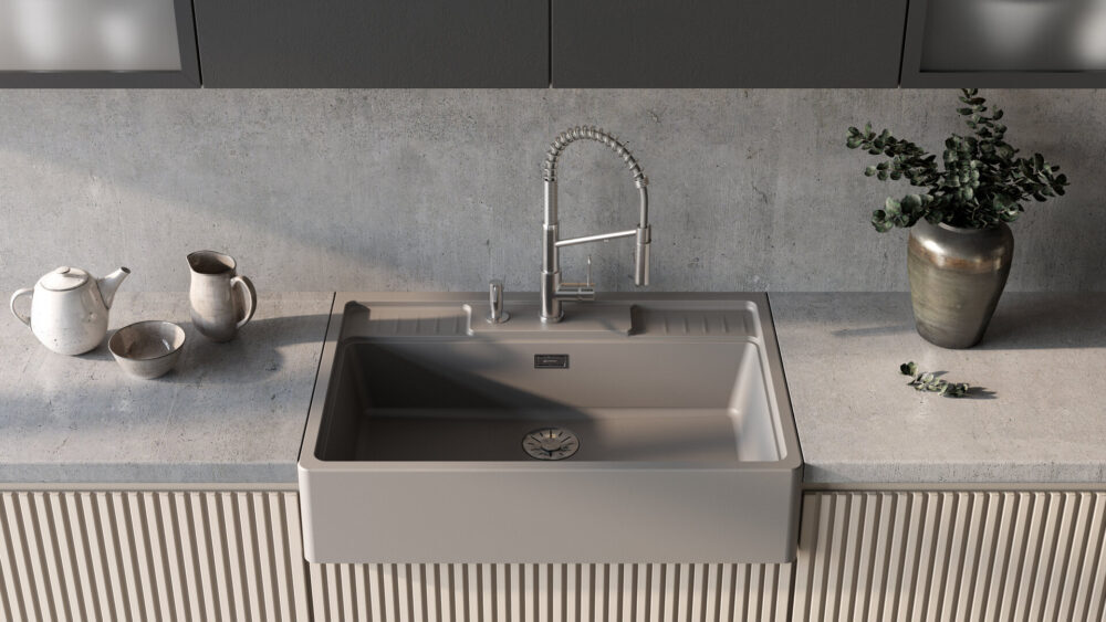 Omoikiri Kinokawa 90-GR, мойка, керамика, leningrad grey