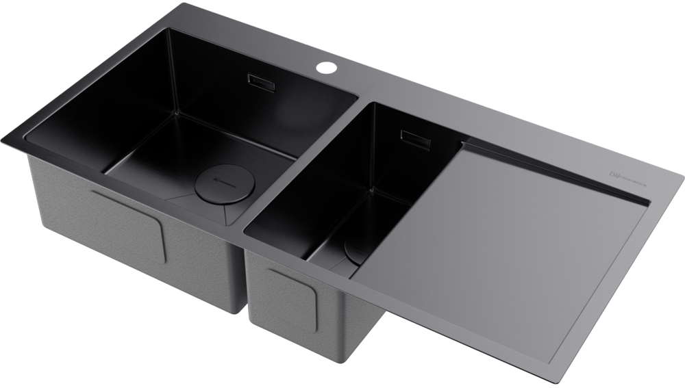 Omoikiri Akisame 100-2-GM-L, мойка, нержавеющая сталь/вороненая сталь, чаша слева