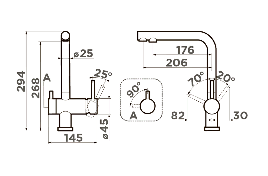 Omoikiri Nagano-P-SA, смеситель, гранит, бежевый