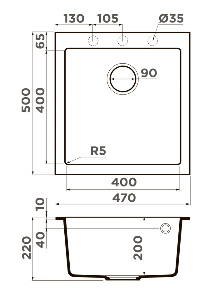 Omoikiri Bosen 47A-WH, мойка, керамика, белый