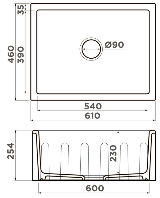 Omoikiri Mikura 61-WH Glossy, мойка, керамика, белый глянцевый
