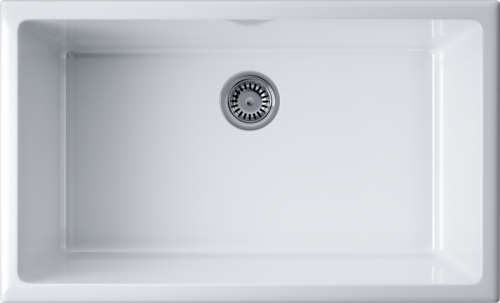 Omoikiri Okinoshima 76-U/I-WH Glossy, мойка, керамика, белый глянцевый