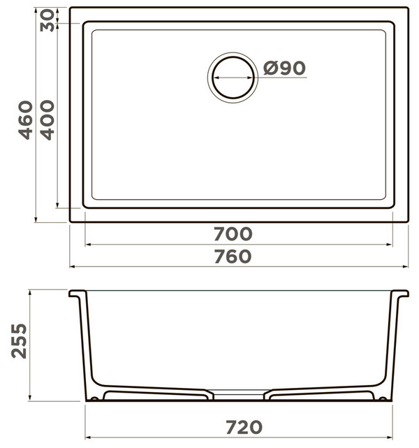 Omoikiri Okinoshima 76-U/I-BL, мойка, керамика, черный