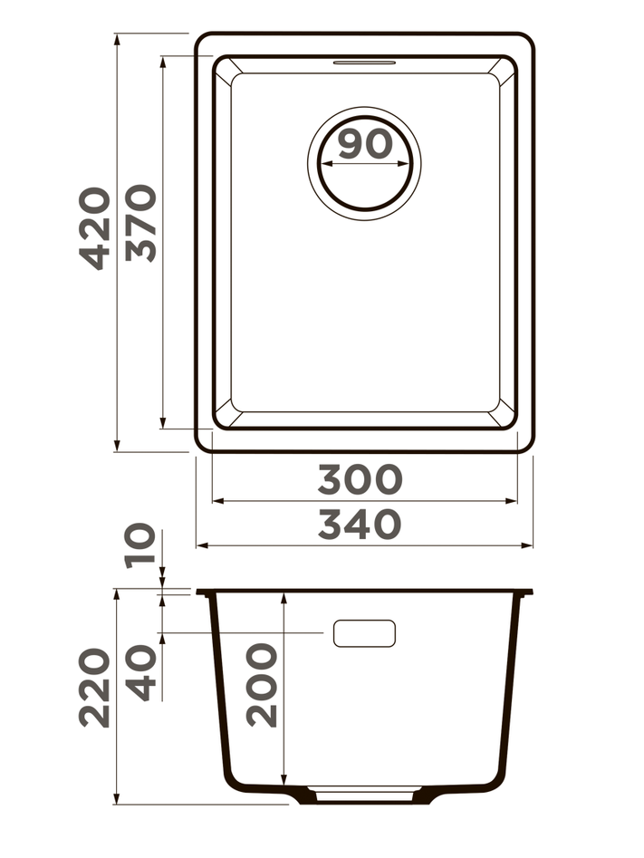 Omoikiri Kata 34-U-SA, мойка, гранит, бежевый