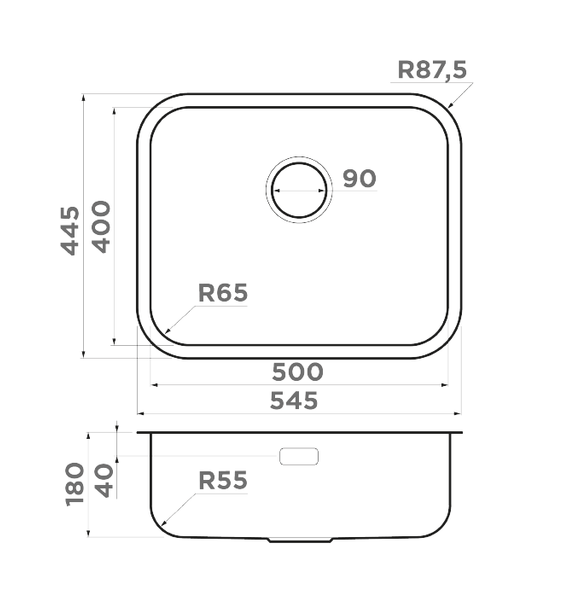 Omoikiri Omi 54-U/IF-IN, мойка, нержавеющая сталь