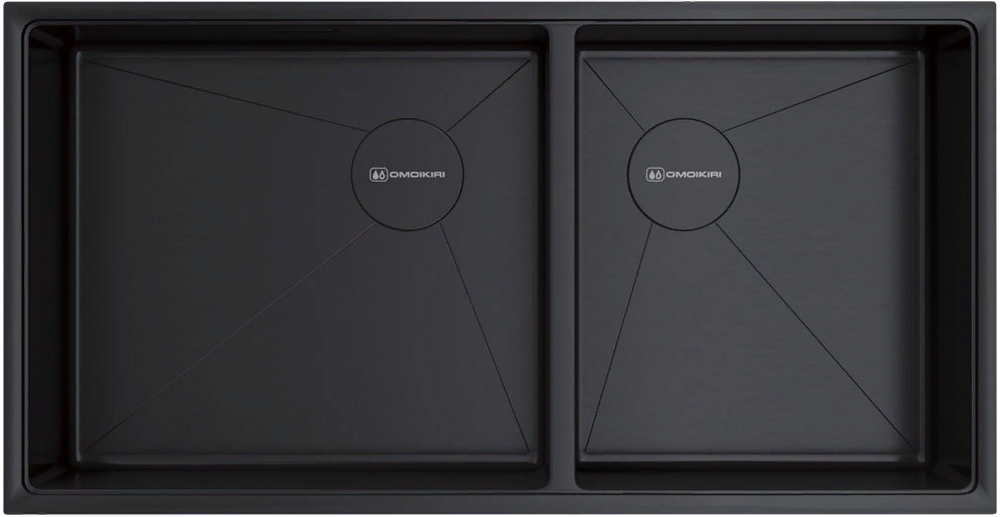 Omoikiri Taki 85-2-LB-U/IF-GB Side, мойка, нержавеющая сталь/графит
