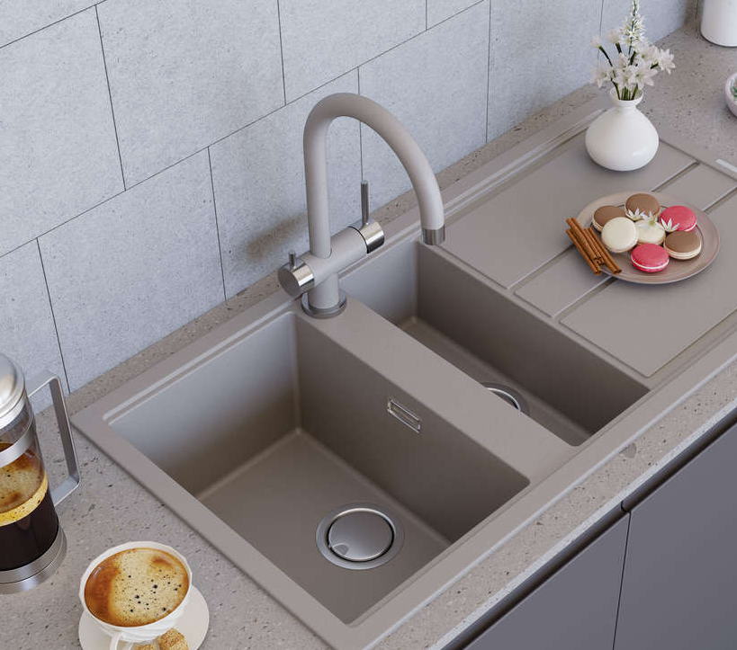 Omoikiri Kitagawa 100-2-GR, мойка, керамика, leningrad grey