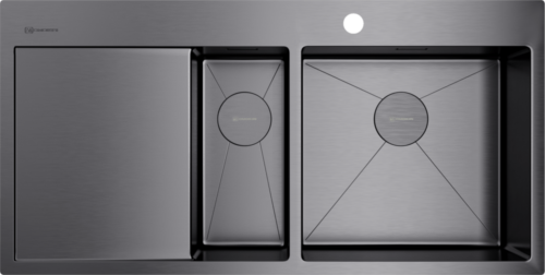 Omoikiri Akisame 100-2-GM-R, мойка, нержавеющая сталь/вороненая сталь, чаша справа