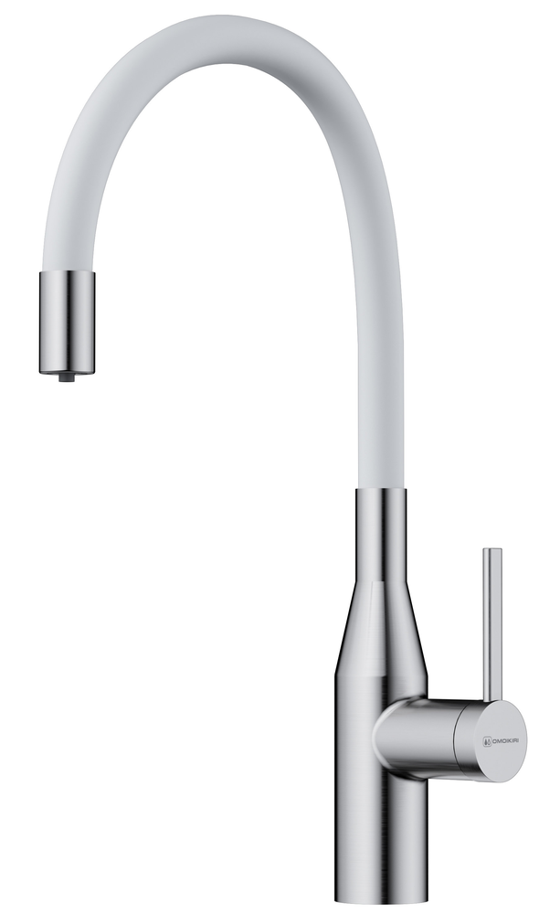 Omoikiri Yatomi-2-Plus BN-WH смеситель, нержавеющая сталь/белый