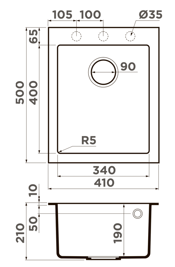 Omoikiri Bosen 41-BL, мойка, гранит, черный
