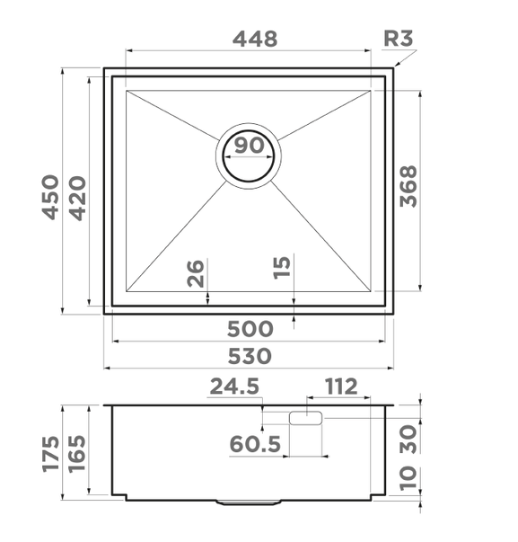 Omoikiri Kasen 53-INT LG, мойка, нержавеющая сталь/светлое золото