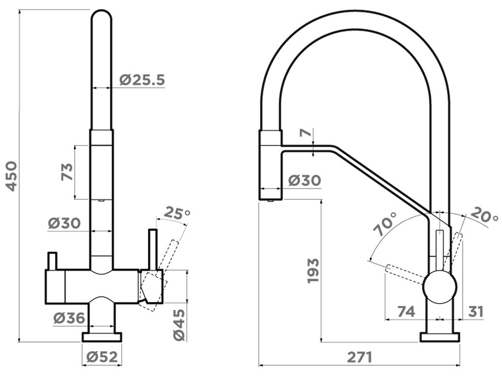Omoikiri Akeno-C-BL, смеситель, хром/черный