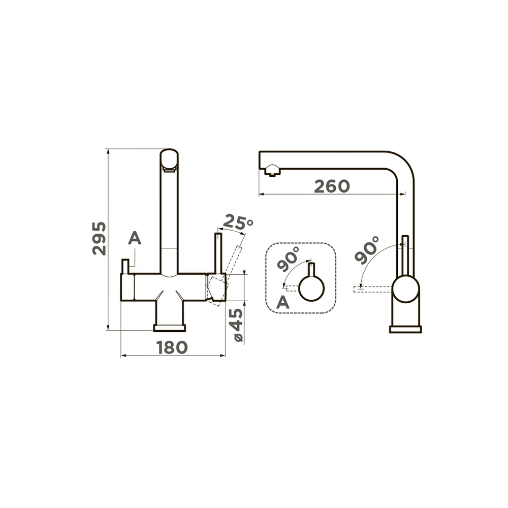 Omoikiri Takamatsu, смеситель, нержавеющая сталь